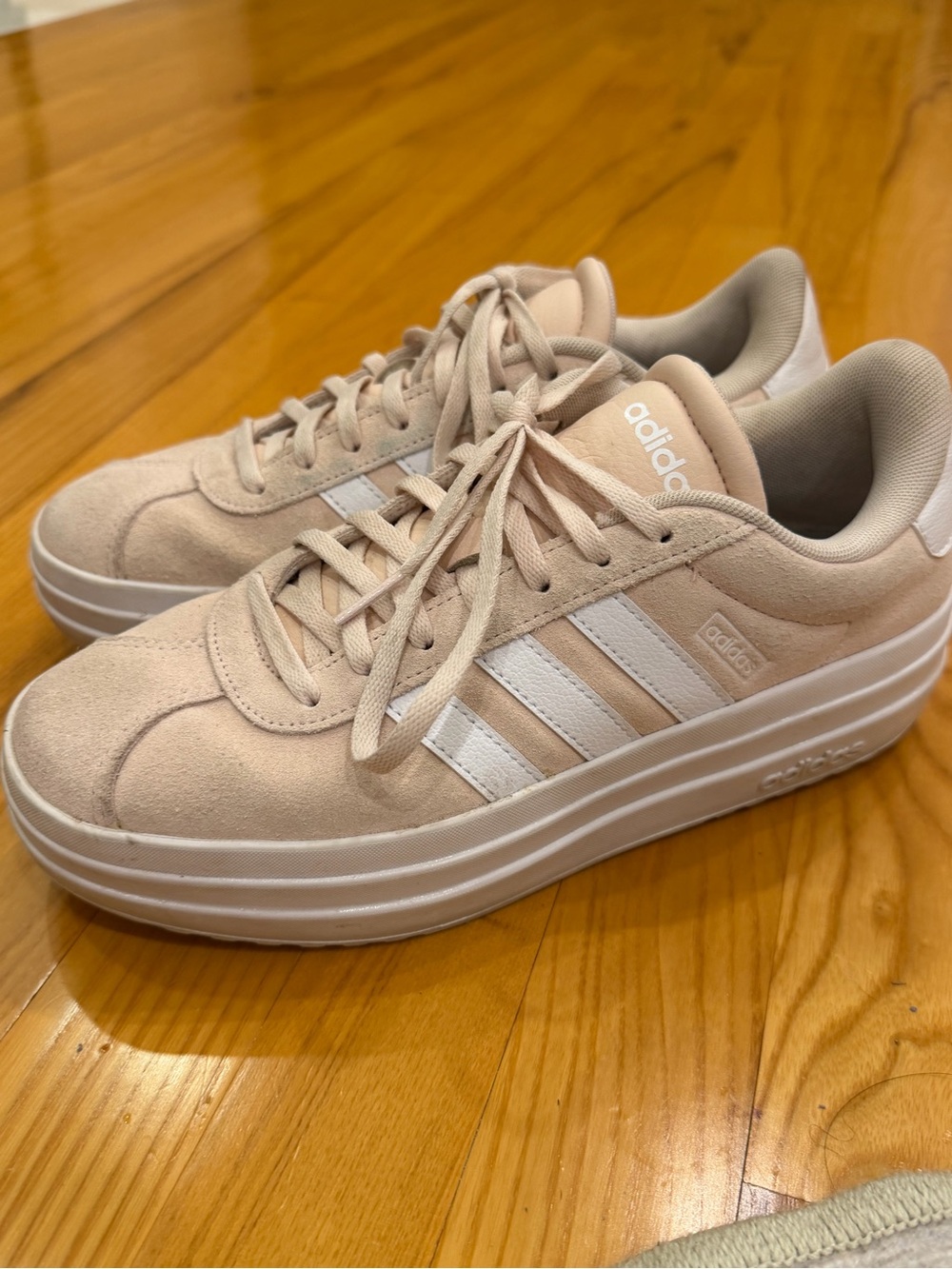 adidas Beige/Pale Pink Platform Sneaker